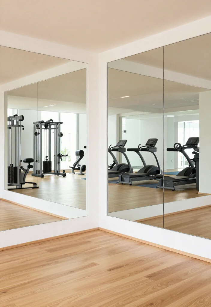 20 Gym Aesthetic Ideas to Build the Most Motivating Workout Space and Vibe - 8. Mirrors for Performance and Aesthetics 1