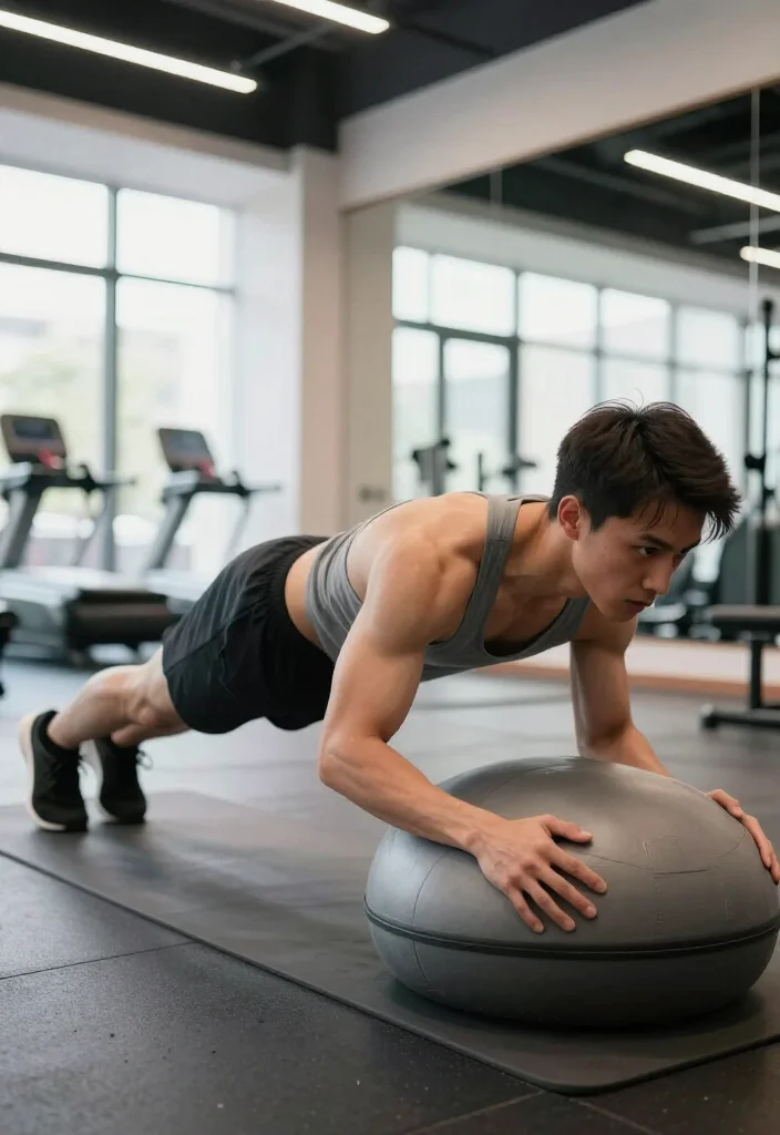 20 Gym Core Routines That Will Challenge Your Limits (Dare to Try #11!) - 15. Rollouts with Stability Ball 1