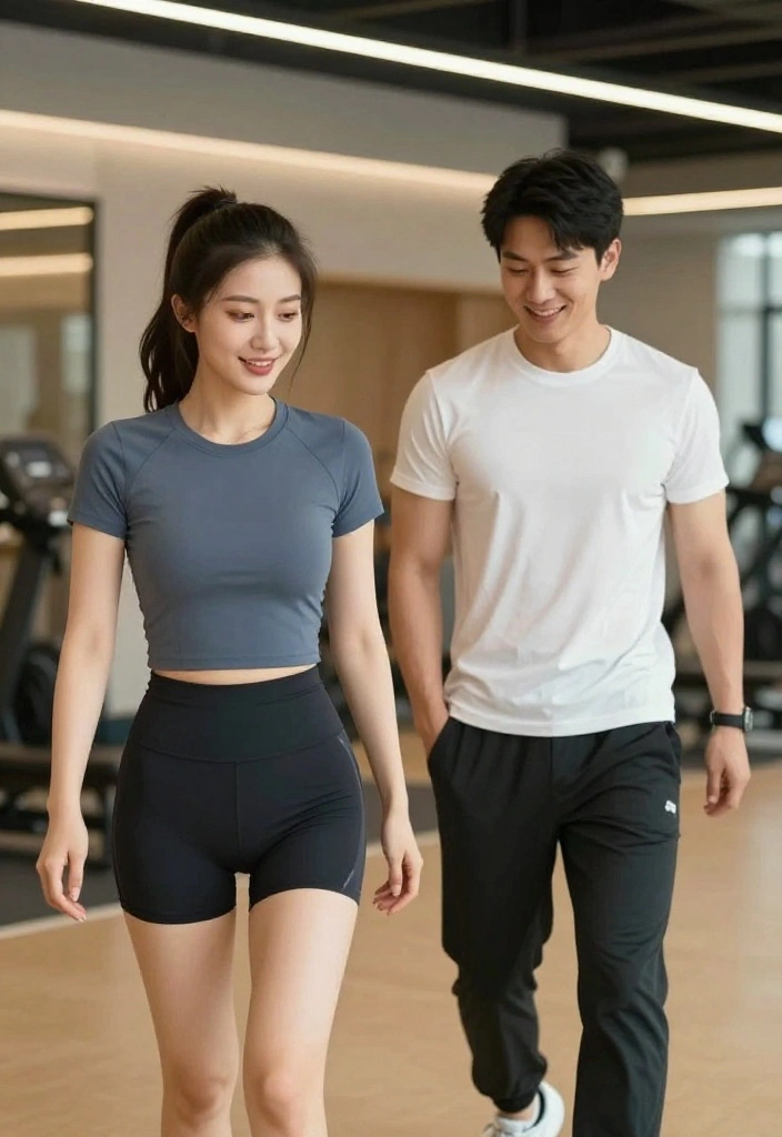 20 Gym Couple Outfit Ideas That Match Without Looking Cheesy or Over-Coordinated - 14. Stylish Short-Sleeves for Comfort 1
