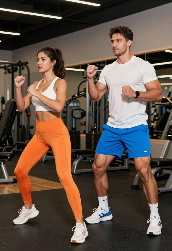 20 Gym Couple Outfit Ideas That Match Without Looking Cheesy or Over-Coordinated - 6. Bold Brights for Maximum Energy 1