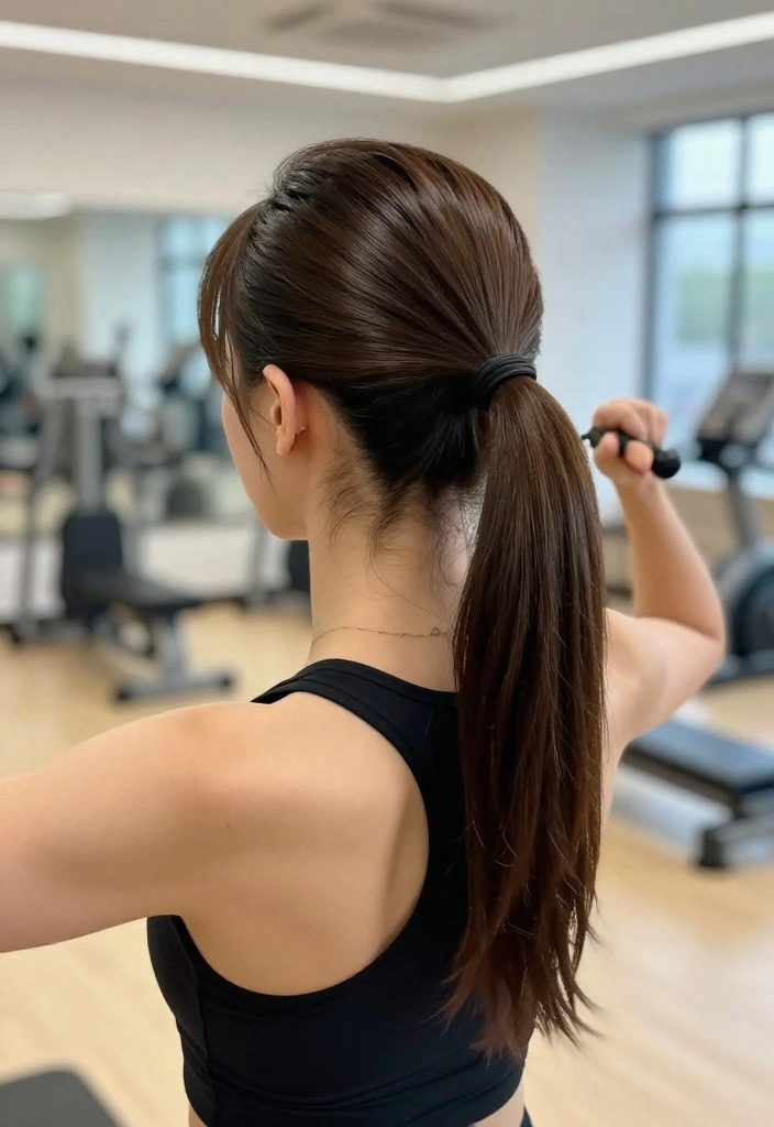 20 Gym Hairstyles That Stay Completely in Place Through Any Workout - 1. High Slicked-Back Ponytail 1