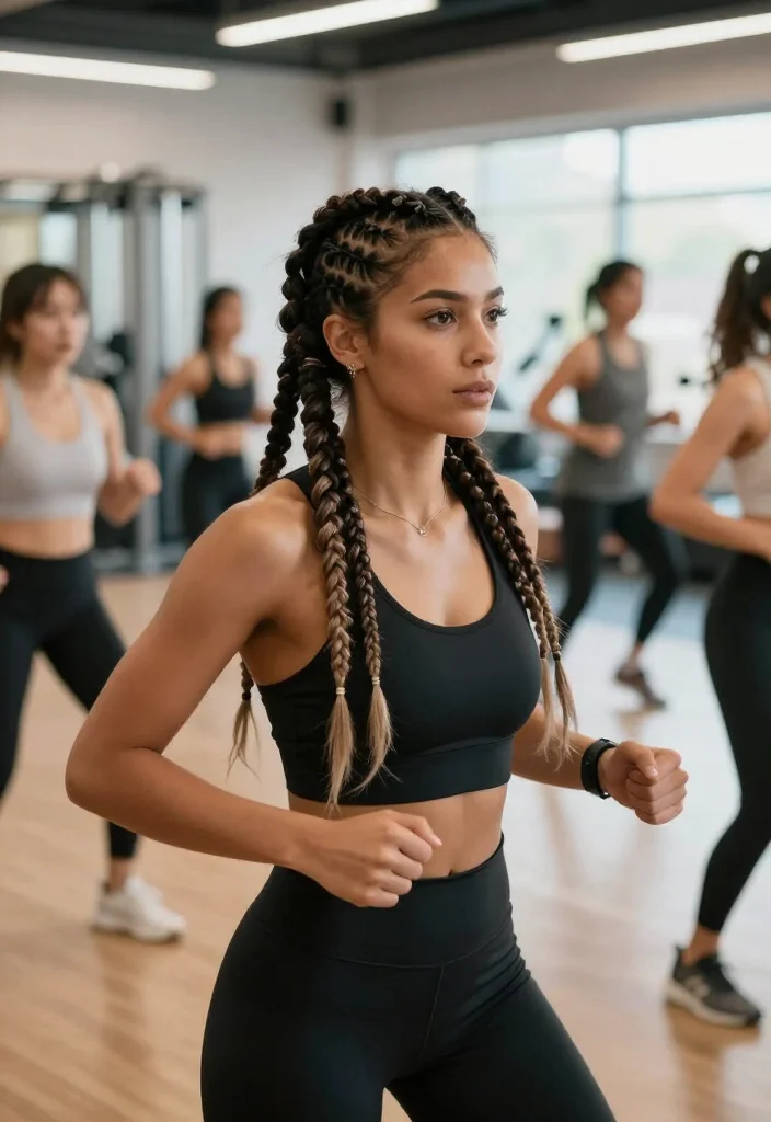 20 Gym Hairstyles That Stay Completely in Place Through Any Workout - 18. Layered Braids 1