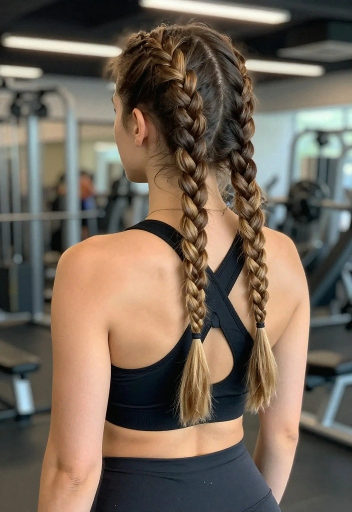 20 Gym Hairstyles That Stay Completely in Place Through Any Workout - 3. Dutch Braids 1