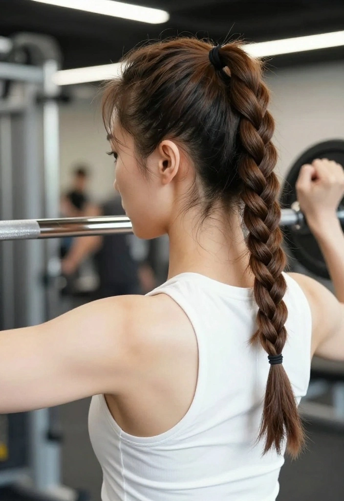 20 Gym Hairstyles That Stay Completely in Place Through Any Workout - 5. French Braid Ponytail 1