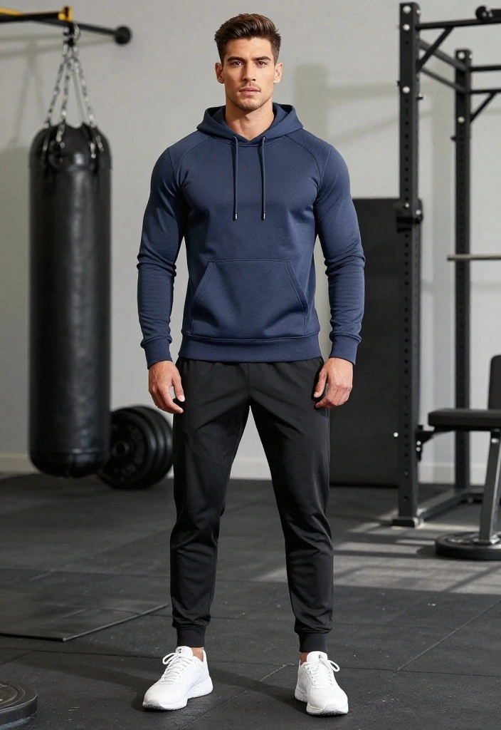 20 Gym Outfit Ideas for Men That Are Comfortable, Functional, and Actually Stylish - 2. Stylish Hoodie and Joggers 1