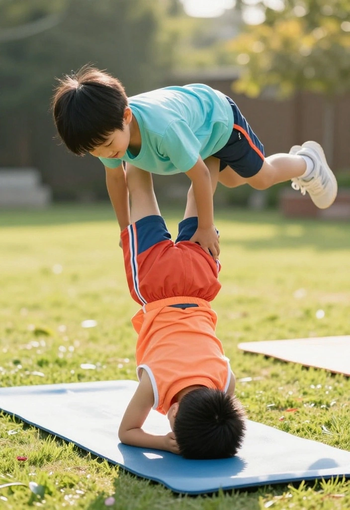 20 Gymnastics Poses for Beginners to Practice and Master at Home - 9. Cartwheel (with Support) 1