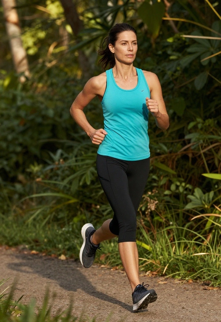 20 Lightweight Summer Workout Outfit Ideas for Women That Wick Sweat Fast - 15. Bright Sweat-Wicking Tank and Capris 1