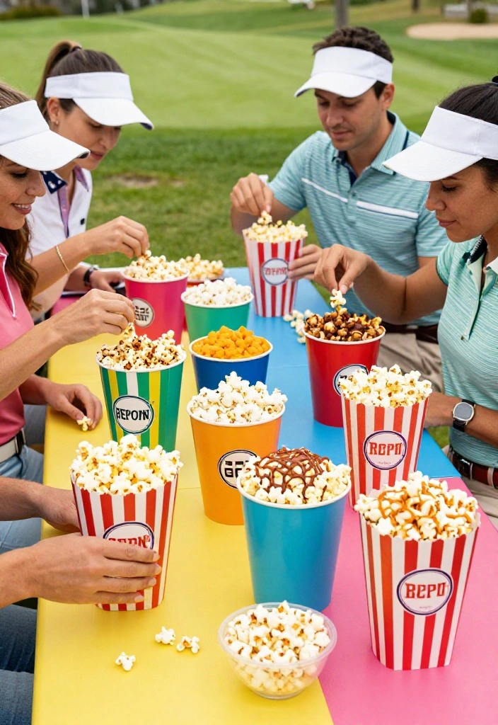 20 Masters Golf Party Food Ideas Your Guests Will Love - 16. Popcorn Bar 1
