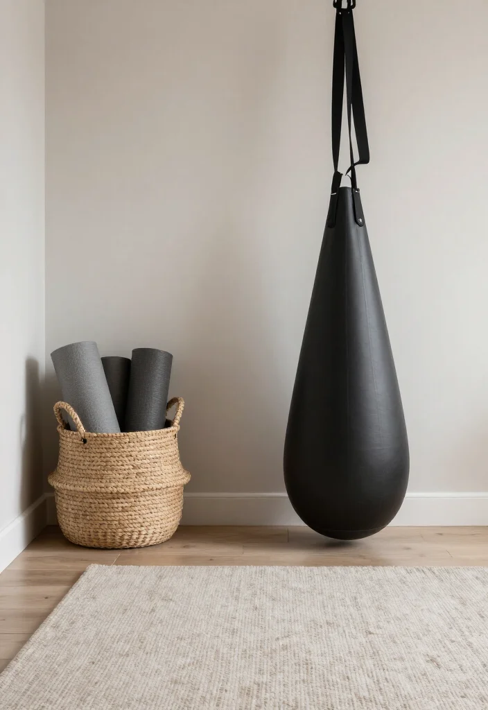 20 Minimalist Gym Aesthetic Ideas for a Clean and Distraction-Free Workout Environment - 11. Textured Accents 1