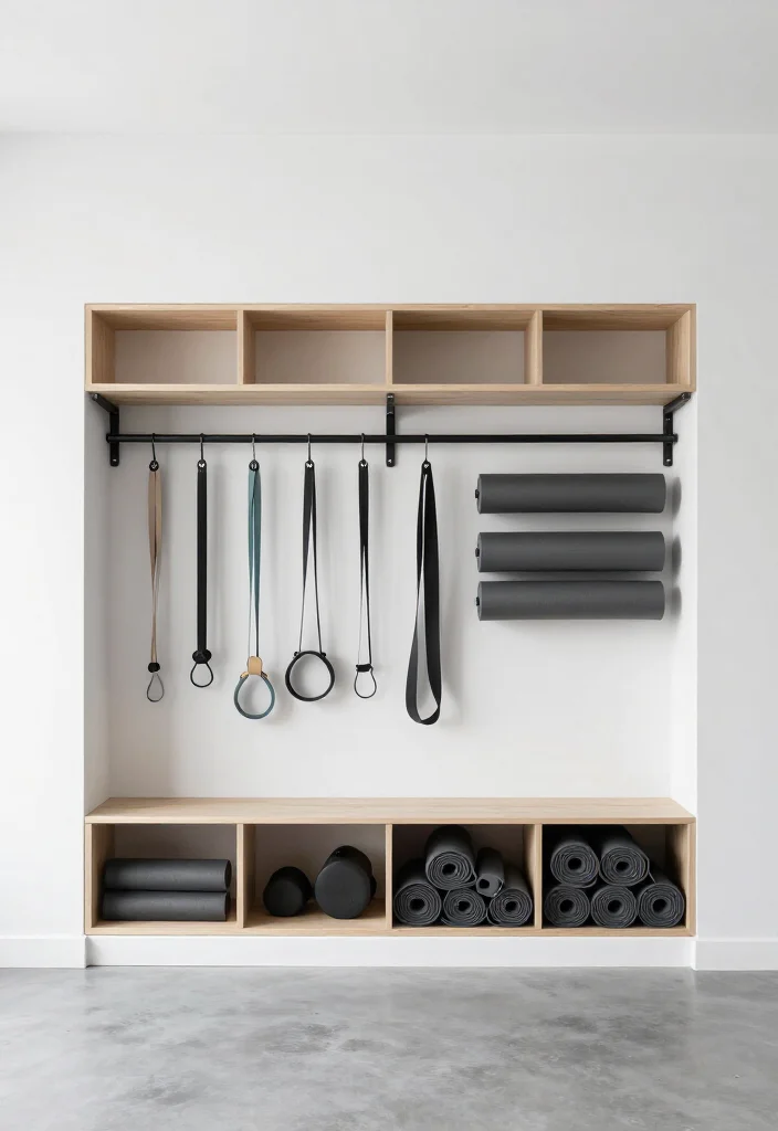 20 Minimalist Gym Aesthetic Ideas for a Clean and Distraction-Free Workout Environment - 14. Overhead Storage 1