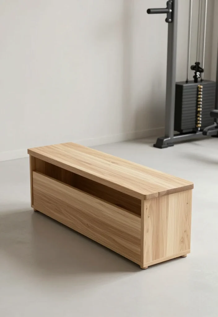20 Minimalist Gym Aesthetic Ideas for a Clean and Distraction-Free Workout Environment - 15. Functional Bench Space 1