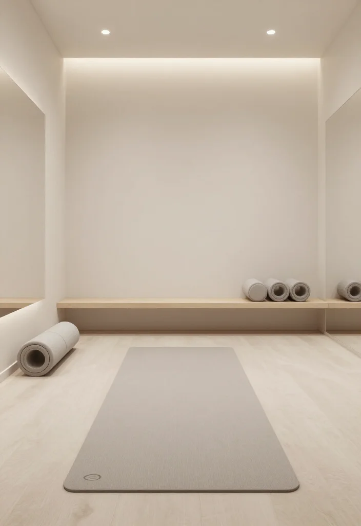 20 Minimalist Gym Aesthetic Ideas for a Clean and Distraction-Free Workout Environment - 19. A Dedicated Stretching Area 1