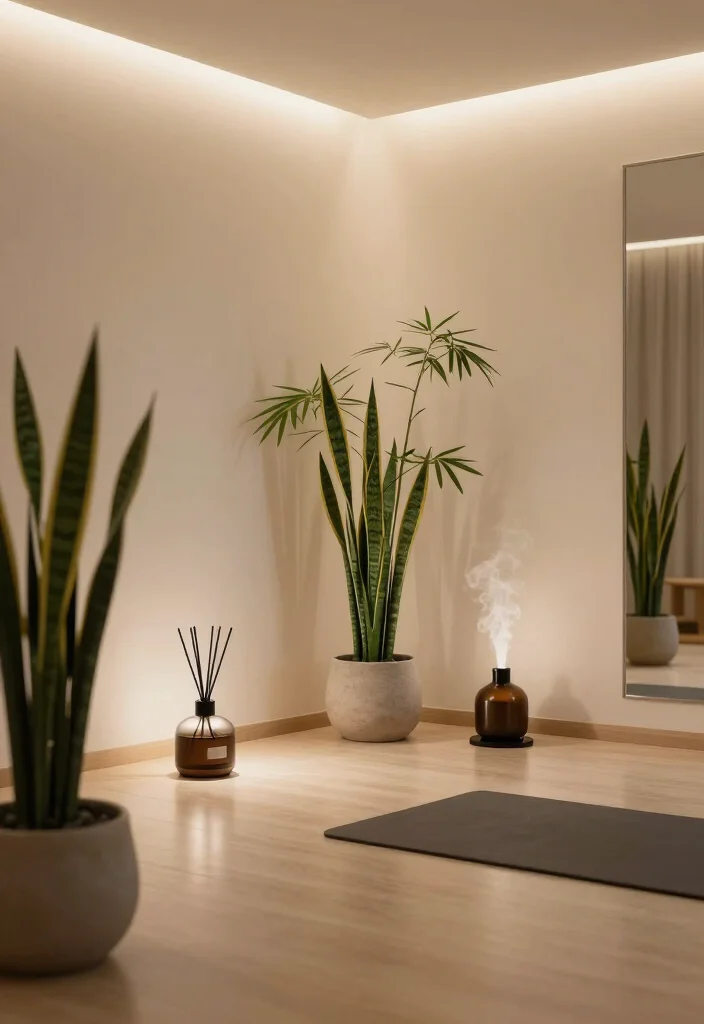 20 Minimalist Gym Aesthetic Ideas for a Clean and Distraction-Free Workout Environment - 8. Zen Elements 1