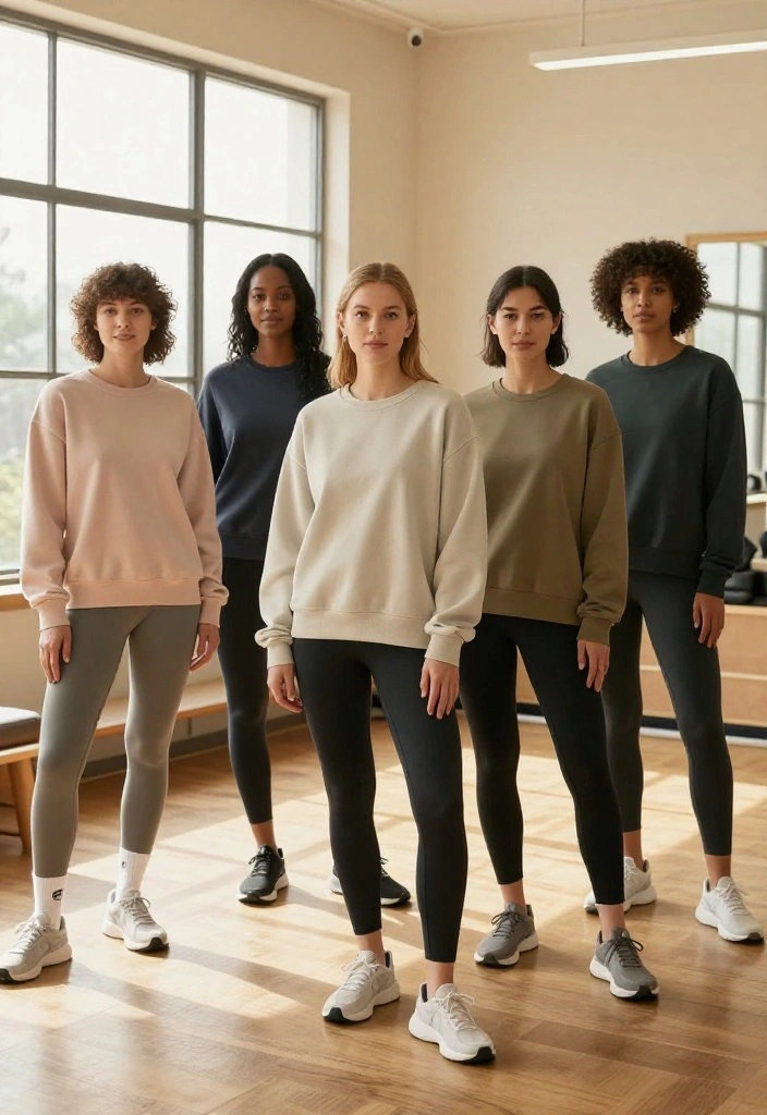 20 Modest Gym Outfit Ideas for Every Type of Workout: Weights, Cardio, and Yoga - 6. Cozy Sweatshirt with Leggings 1