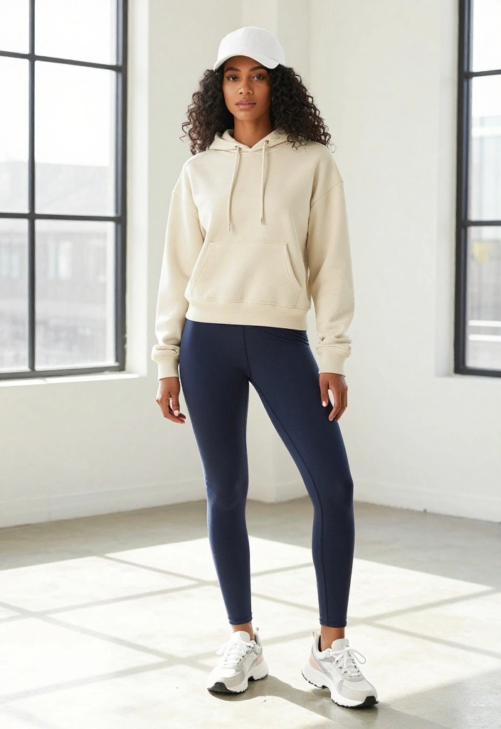20 Modest Workout Outfit Combinations That Look Polished at Any Gym - 11. Classic Hoodie with Leggings 1