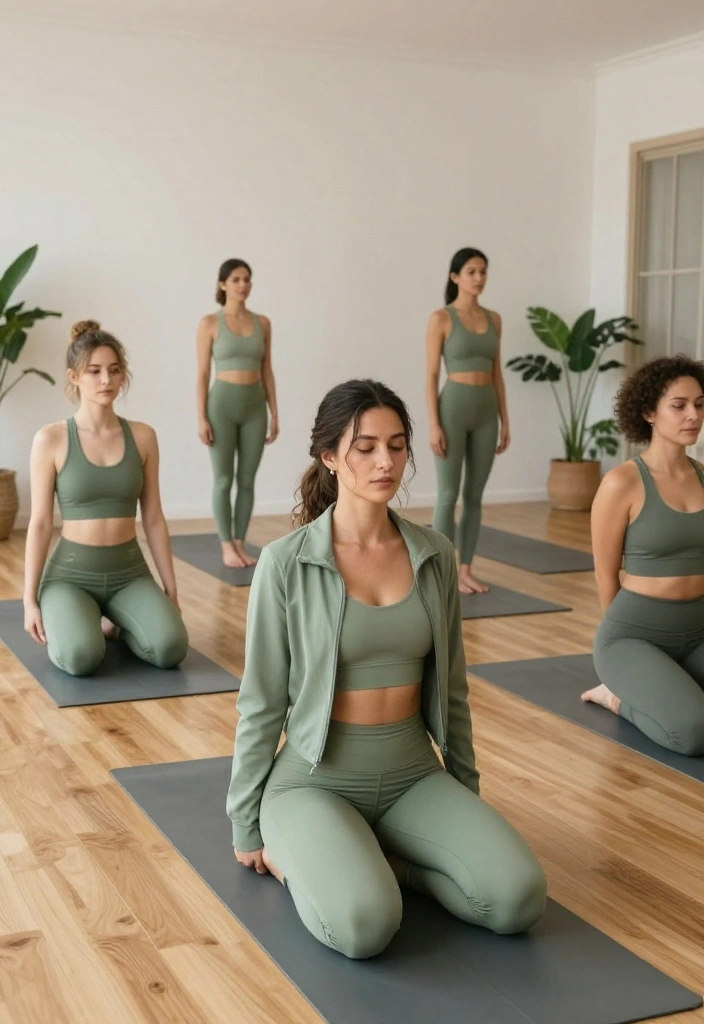 20 Monochrome Workout Outfit Aesthetic Looks That Feel Effortlessly Polished - 1. Serene Sage 1