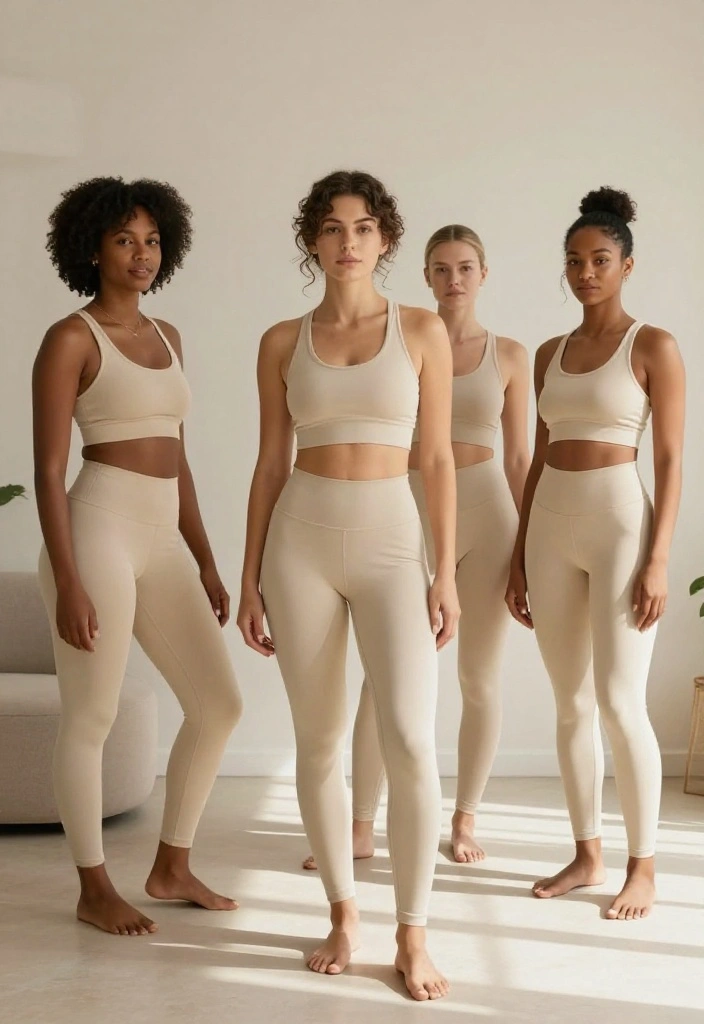 20 Monochrome Workout Outfit Aesthetic Looks That Feel Effortlessly Polished - 18. Creamy Beige 1