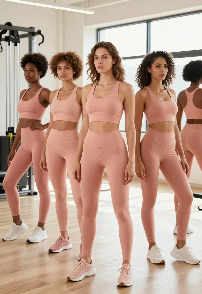 20 Monochrome Workout Outfit Aesthetic Looks That Feel Effortlessly Polished - 19. Soft Peach 1