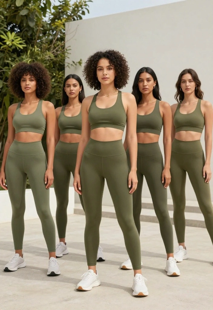 20 Monochrome Workout Outfit Aesthetic Looks That Feel Effortlessly Polished - 8. Rich Olive 1