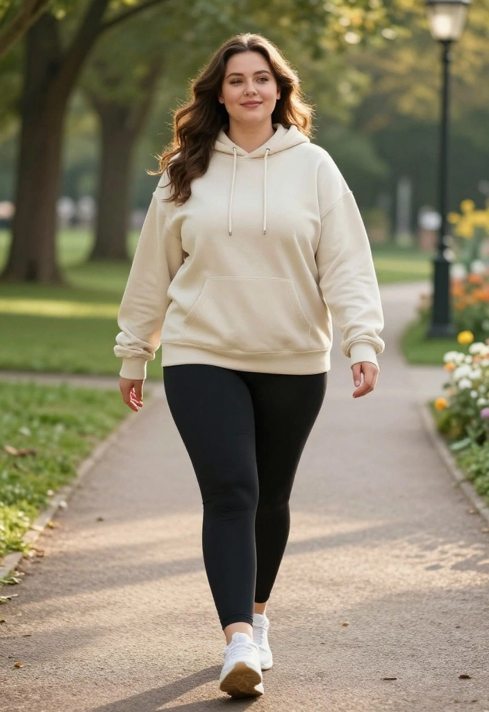 20 Plus Size Workout Outfits Under $40 That Don't Compromise on Quality - 10. Relaxed Fit Hoodie and Leggings 1