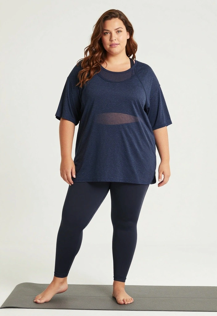 20 Plus Size Workout Outfits Under $40 That Don't Compromise on Quality - 13. Layered Look with a Sports Bra and Oversized Tee 1