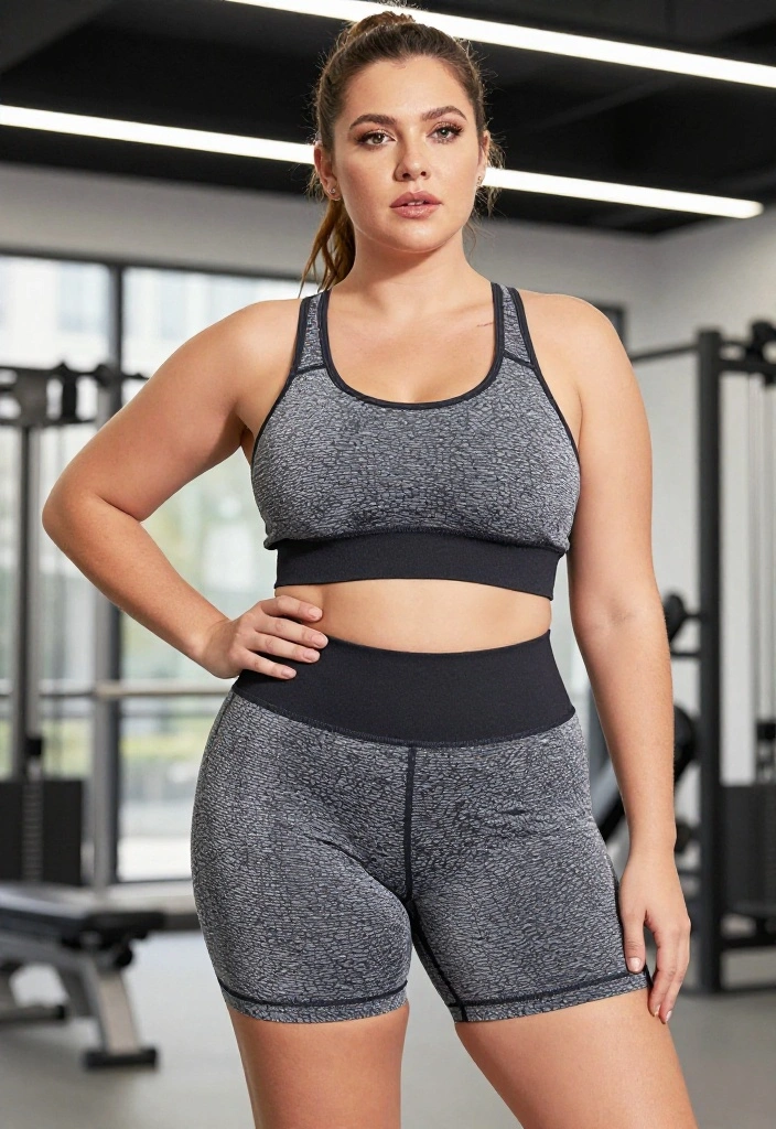 20 Plus Size Workout Outfits Under $40 That Don't Compromise on Quality - 17. Textured Workout Set 1