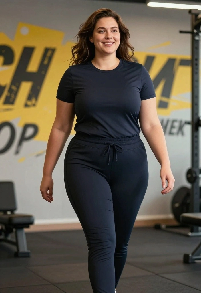 20 Plus Size Workout Outfits Under $40 That Don't Compromise on Quality - 8. Lightweight Joggers with a Fitted Tee 1