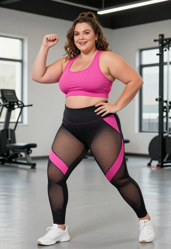 20 Plus Size Workout Outfits Under $40 That Don't Compromise on Quality - 9. Mesh-Panel Leggings and Tank 1