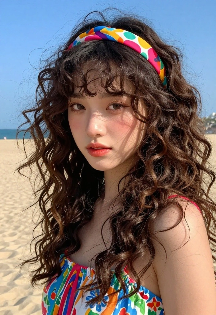 20 Quick Hot Weather Hairstyles Specially for Frizzy Hair Types - 4. Beachy Waves with a Headband 1