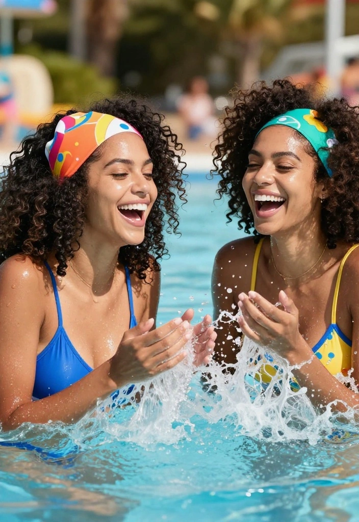 20 Quick Waterpark Hairstyles That Work Wonders for Curly Hair - 13. Curls in a Cap 1