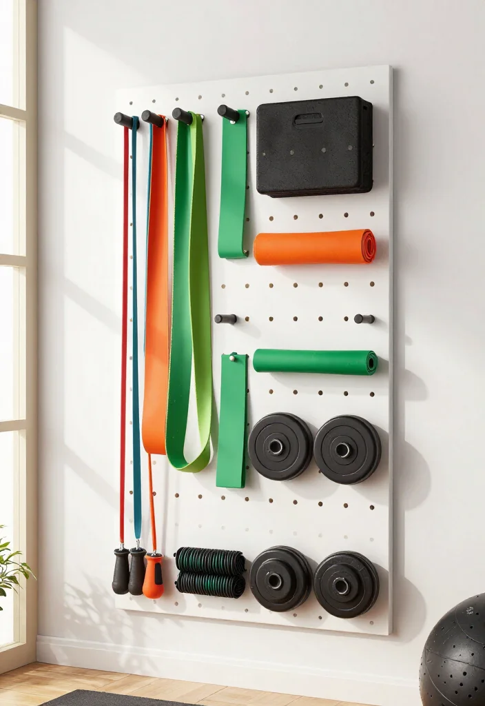 20 Small Garage Gym Ideas for Maximum Training Space in Minimum Square Footage - 10. Space-Saving Storage for Accessories 1