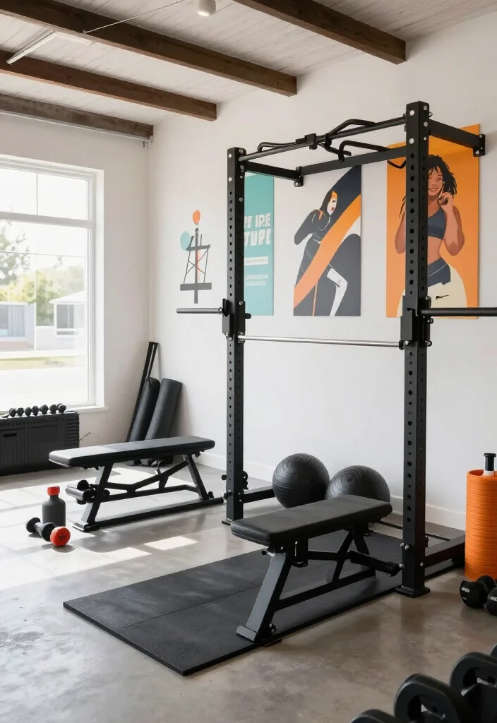 20 Small Garage Gym Ideas for Maximum Training Space in Minimum Square Footage - 19. Personalize with Decor 1