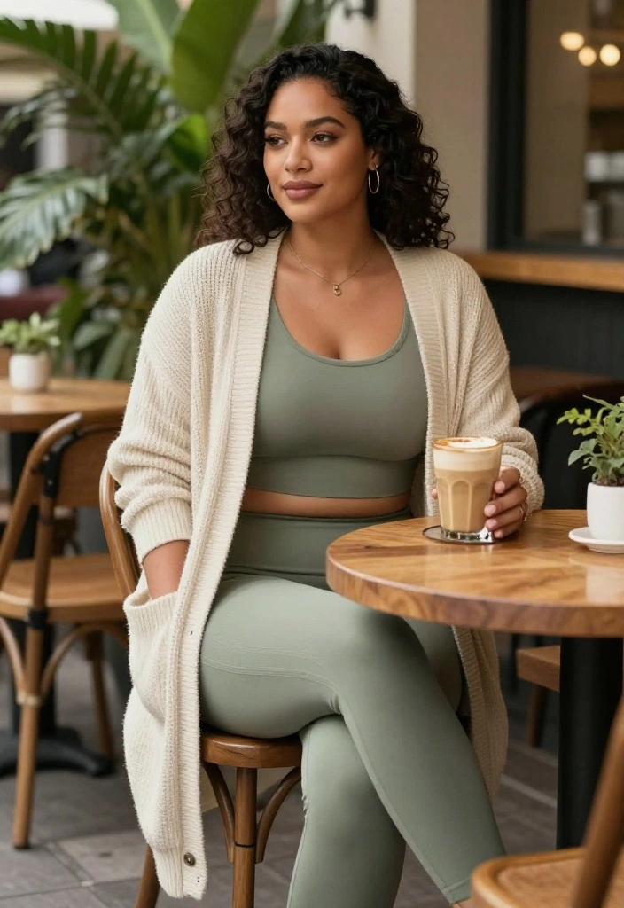 20 Ways to Style a Baggy Workout Outfit So It Looks Effortlessly Cool - 11. Layer with a Long Cardigan 1