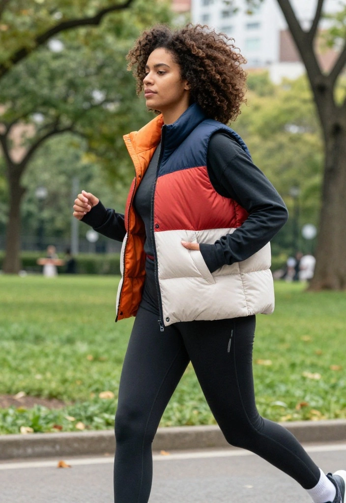 20 Ways to Style a Baggy Workout Outfit So It Looks Effortlessly Cool - 13. Sport a Puffer Vest 1
