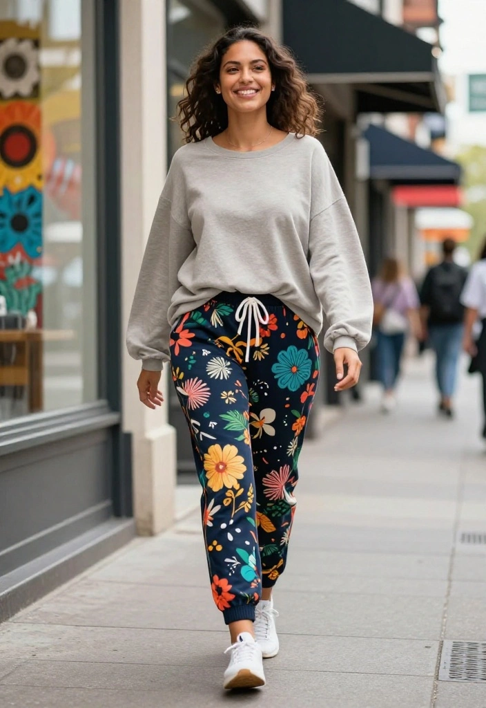 20 Ways to Style a Baggy Workout Outfit So It Looks Effortlessly Cool - 14. Add a Fun Print 1