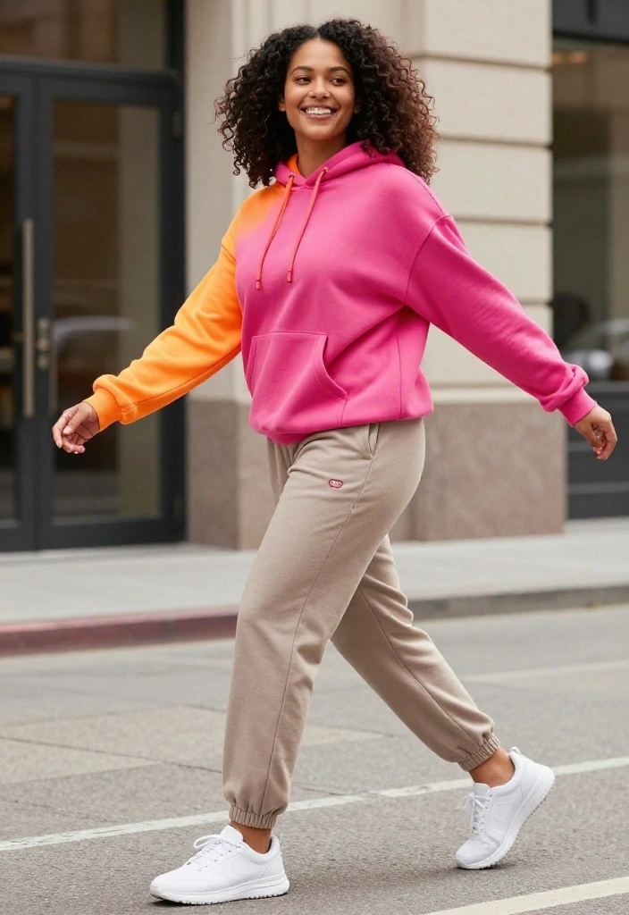 20 Ways to Style a Baggy Workout Outfit So It Looks Effortlessly Cool - 18. Add a Pop of Color 1