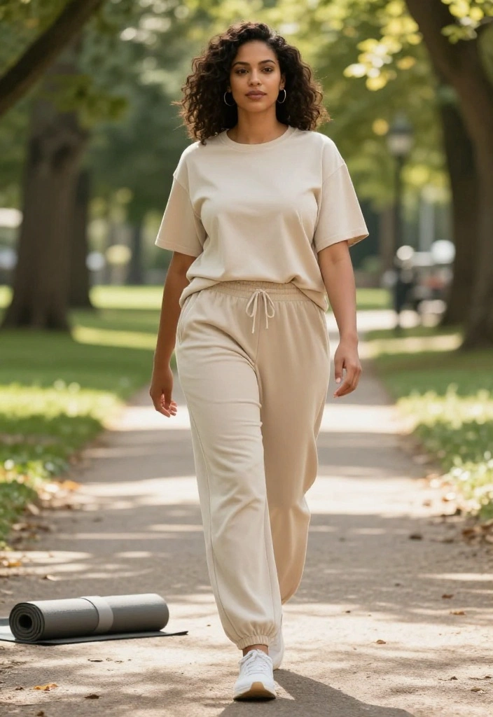 20 Ways to Style a Baggy Workout Outfit So It Looks Effortlessly Cool - 2. Go Monochrome for a Chic Look 1