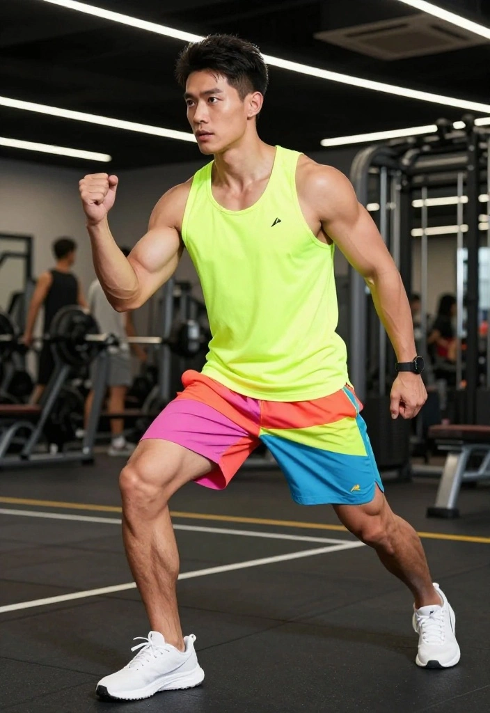 20 Workout Outfits for Men That Hit the Right Balance of Comfort and Style - 16. Bright Colors for Motivation 1