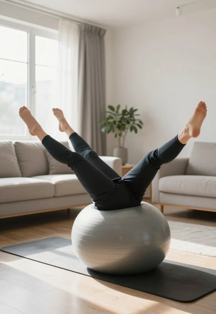 20 Workout Without Gym Ideas for Small Spaces Like Apartments, Hotels, and Dorm Rooms - 10. Core Strengthening with a Stability Ball 1