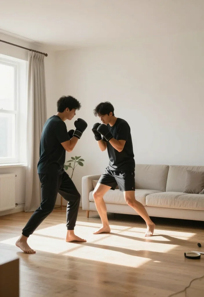 20 Workout Without Gym Ideas for Small Spaces Like Apartments, Hotels, and Dorm Rooms - 16. Shadow Boxing 1