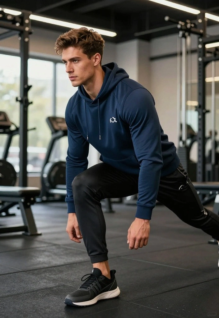 21 Affordable Gym Outfits for Men Under $60 That Hold Up Through Heavy Training - 14. Performance Hoodie with Track Pants 1