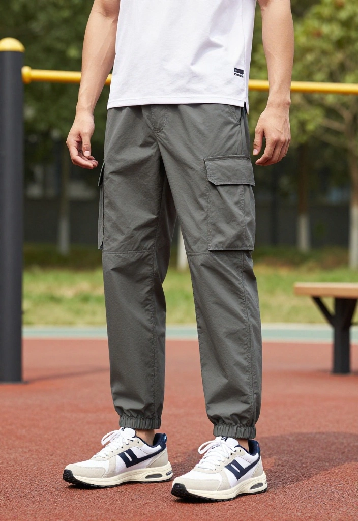 21 Affordable Gym Outfits for Men Under $60 That Hold Up Through Heavy Training - 17. Cargo Pants with Performance Tee 1