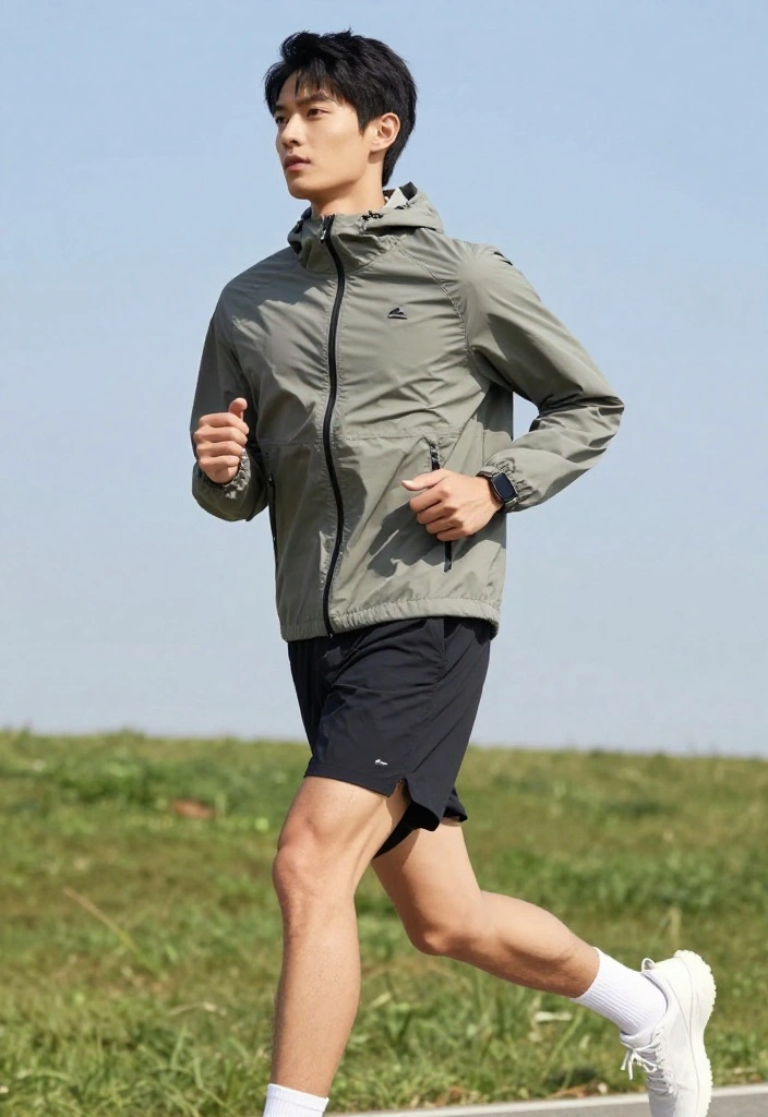 21 Affordable Gym Outfits for Men Under $60 That Hold Up Through Heavy Training - 9. Stylish Windbreaker with Athletic Shorts 1