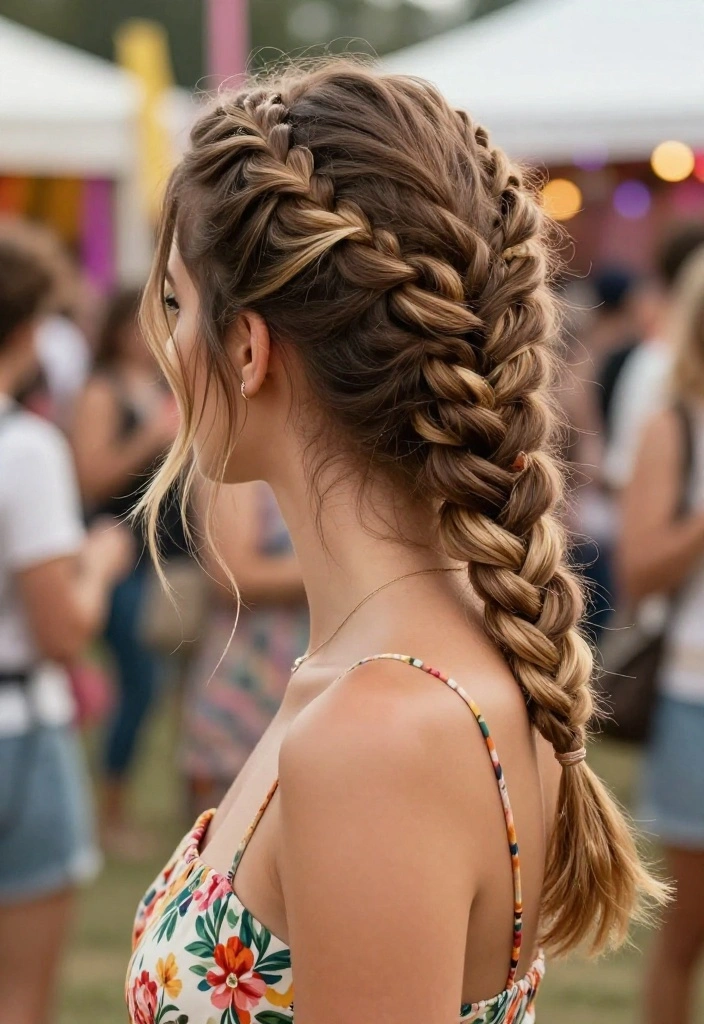 21 Boho Braided Summer Updo Hairstyles for Festival Season - 4. Fishtail Braid Updo 1