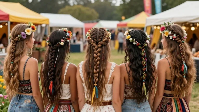 21 Boho Braided Summer Updo Hairstyles for Festival Season