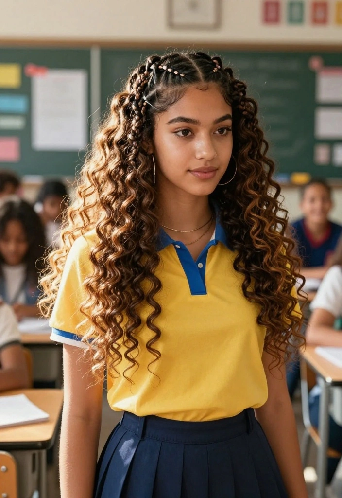 21 Braided Back to School Hairstyles for a Totally Unique Look - 12. Curly Braid 1
