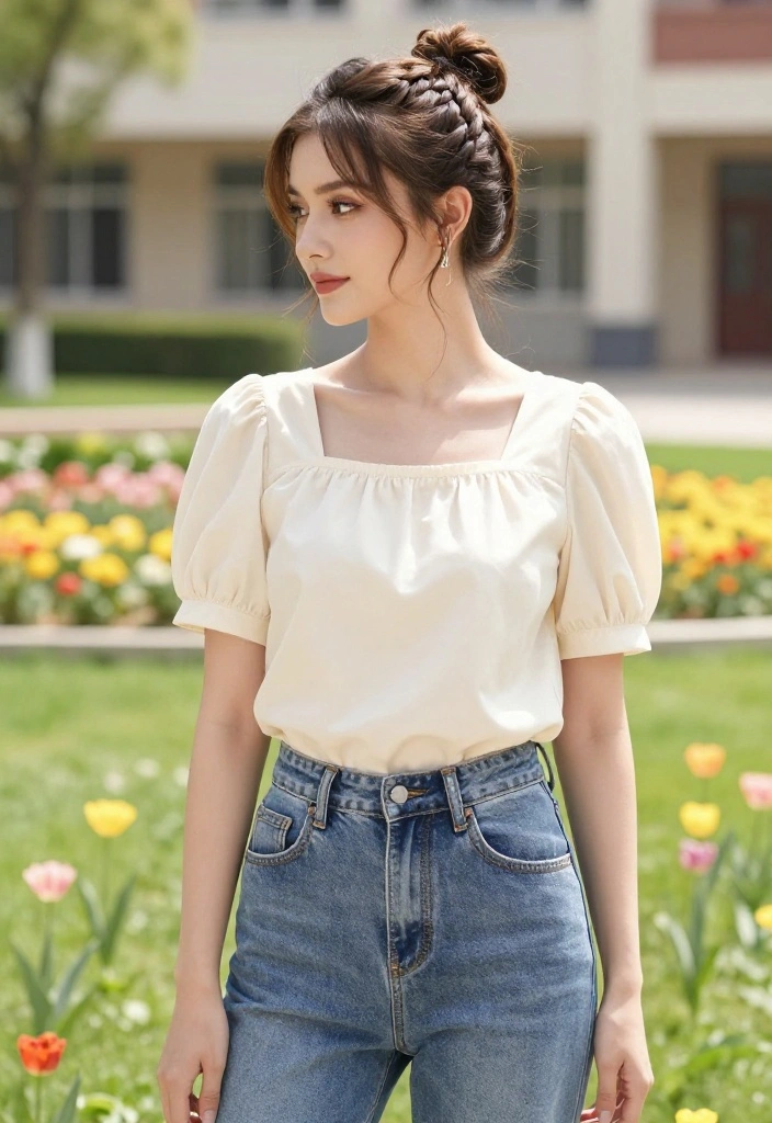 21 Braided Back to School Hairstyles for a Totally Unique Look - 9. Braided Half-Updo 1