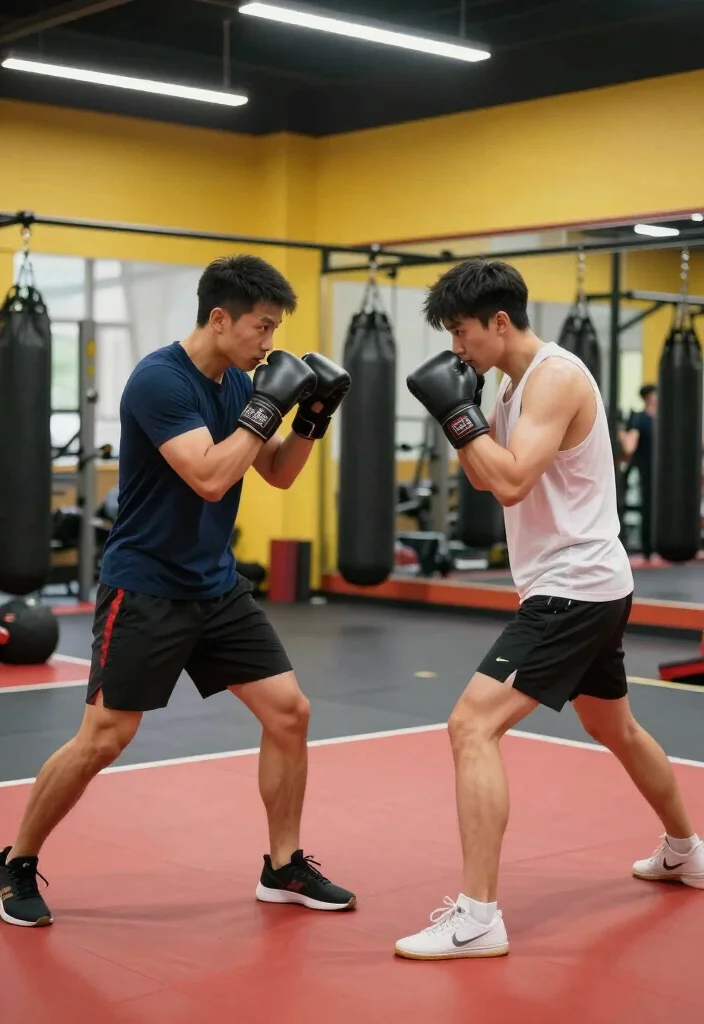 21 Couple Gym Routines You Can Do Side by Side for a Full Body Workout Together - 14. Partner Shadow Boxing 1