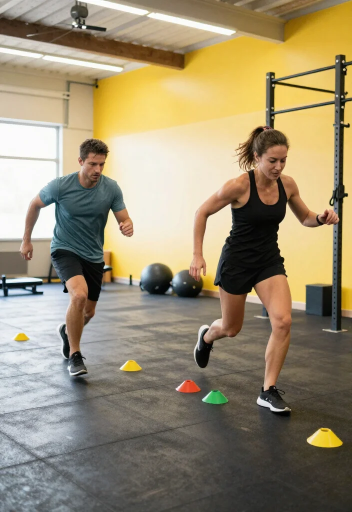21 Couple Gym Routines You Can Do Side by Side for a Full Body Workout Together - 20. Partner Agility Drills 1