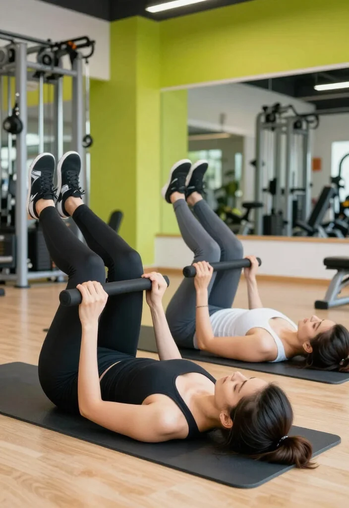 21 Couple Gym Routines You Can Do Side by Side for a Full Body Workout Together - 8. Partner Leg Raises 1